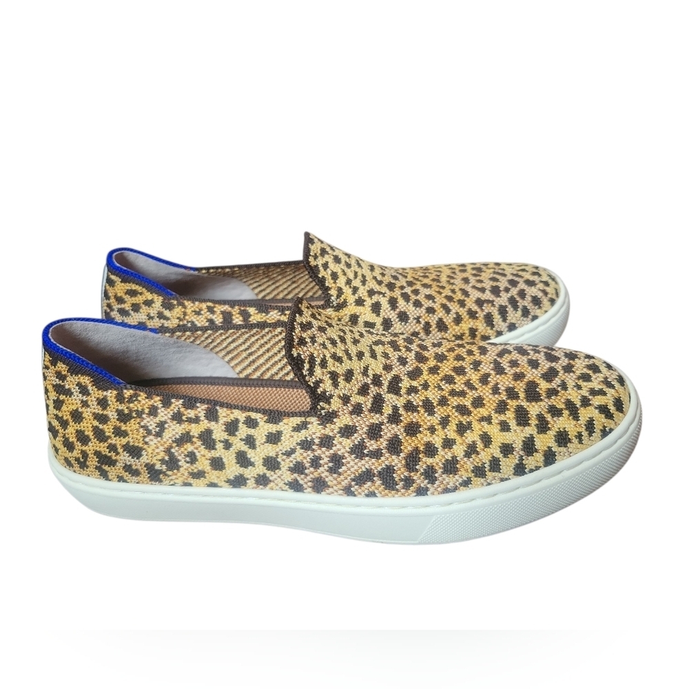 Rothy's Leopard Print Slip-On Mules - Yellow and Brown